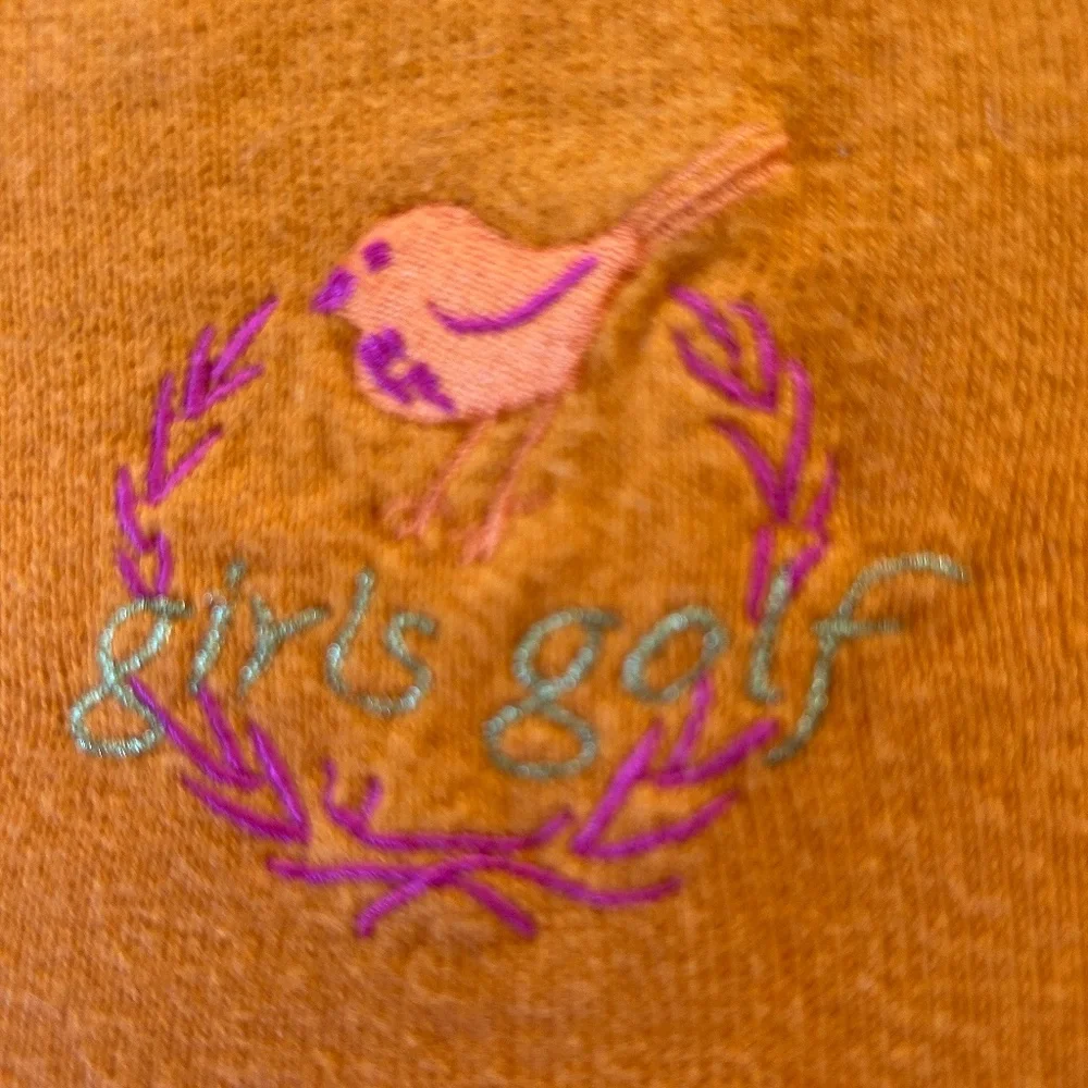 Sweater by Girls Golf BIRDIE Orange / Tangerine and Pink Size Medium - Picture 1 of 6